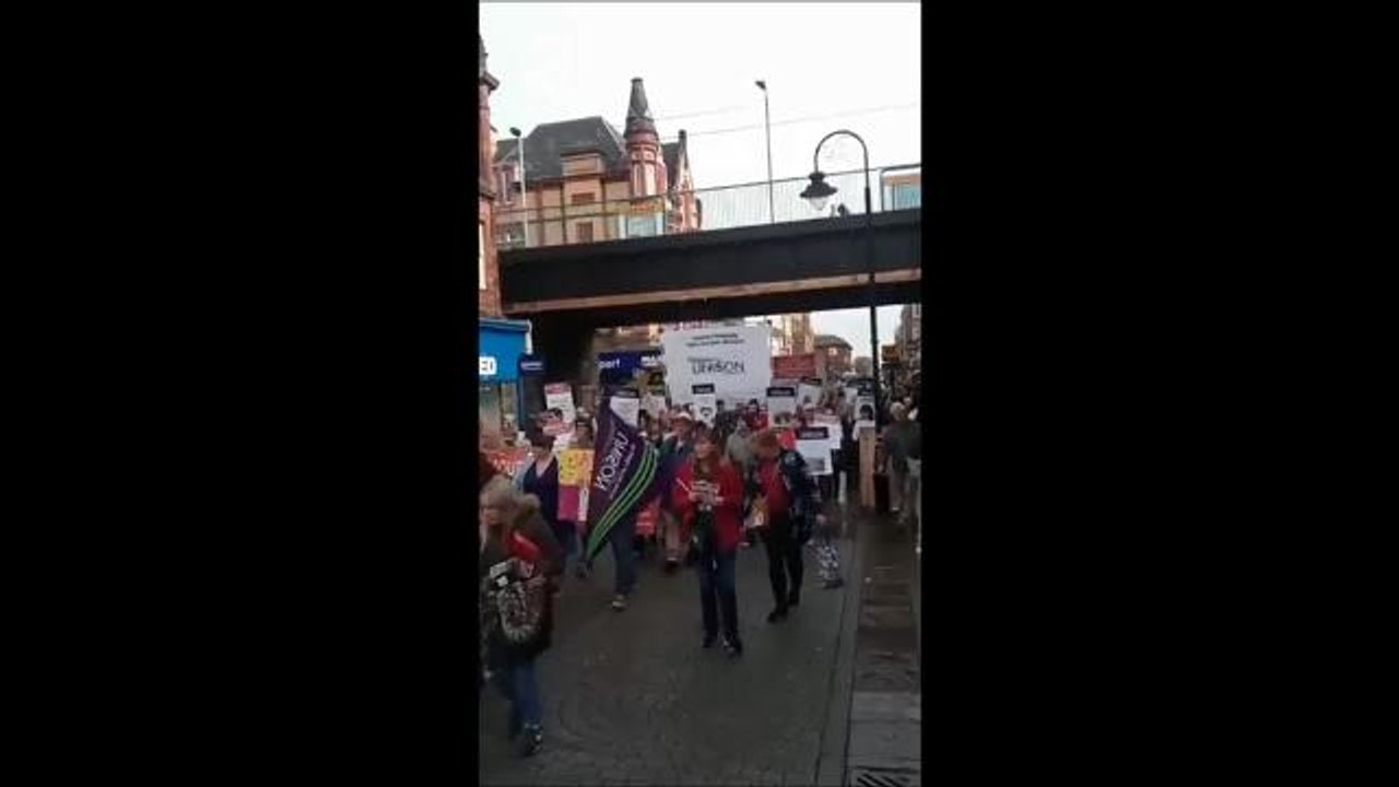 Hundreds join protest over proposed cuts to hospital services in South Tyneside