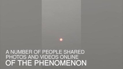 Red sun caused by storm Ophelia