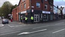 Police at the scene of Sheffield robbery