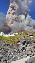 Stromboli Eruption Envelops Sky