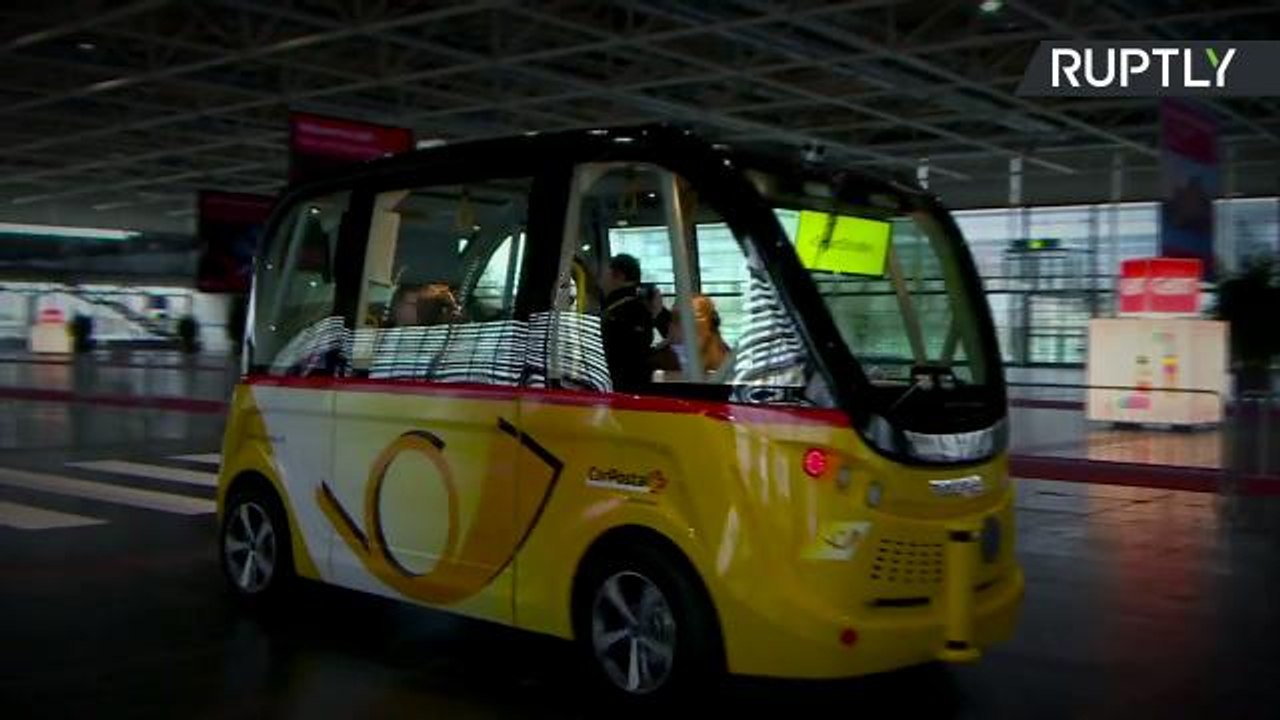 CeBIT Visitors Take a Ride on PostBus Self-Driving Shuttle