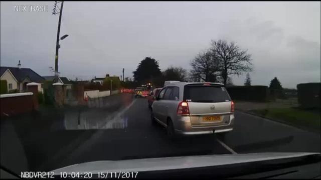 NI motorist ignores red light and narrowly avoids collision with van