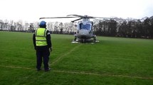 Royal Navy pilot lands helicopter in grounds of his old school in Yorkshire