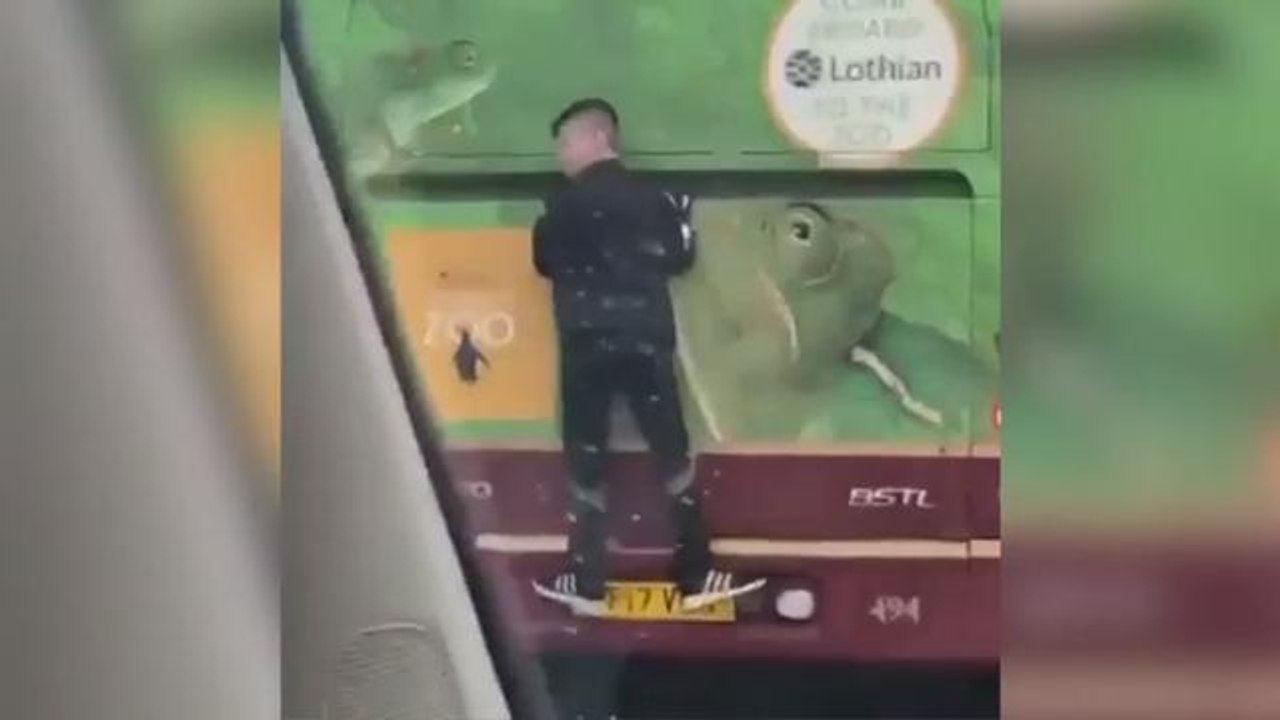 Bus Surfing kid Edinburgh Meadowbank