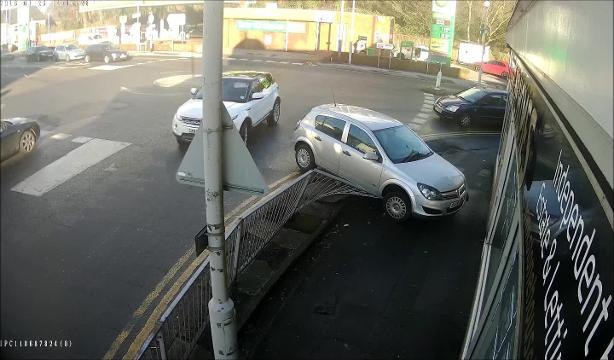 CCTV footage of an accident in Preston which damaged barriers