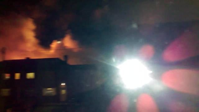 Pudsey fire rips through industrial estate.