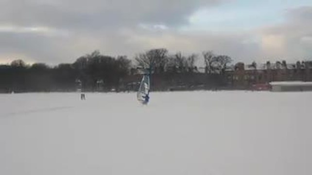 Holyrood Ranger Will enjoys windsurfing in snowy Holyrood Park