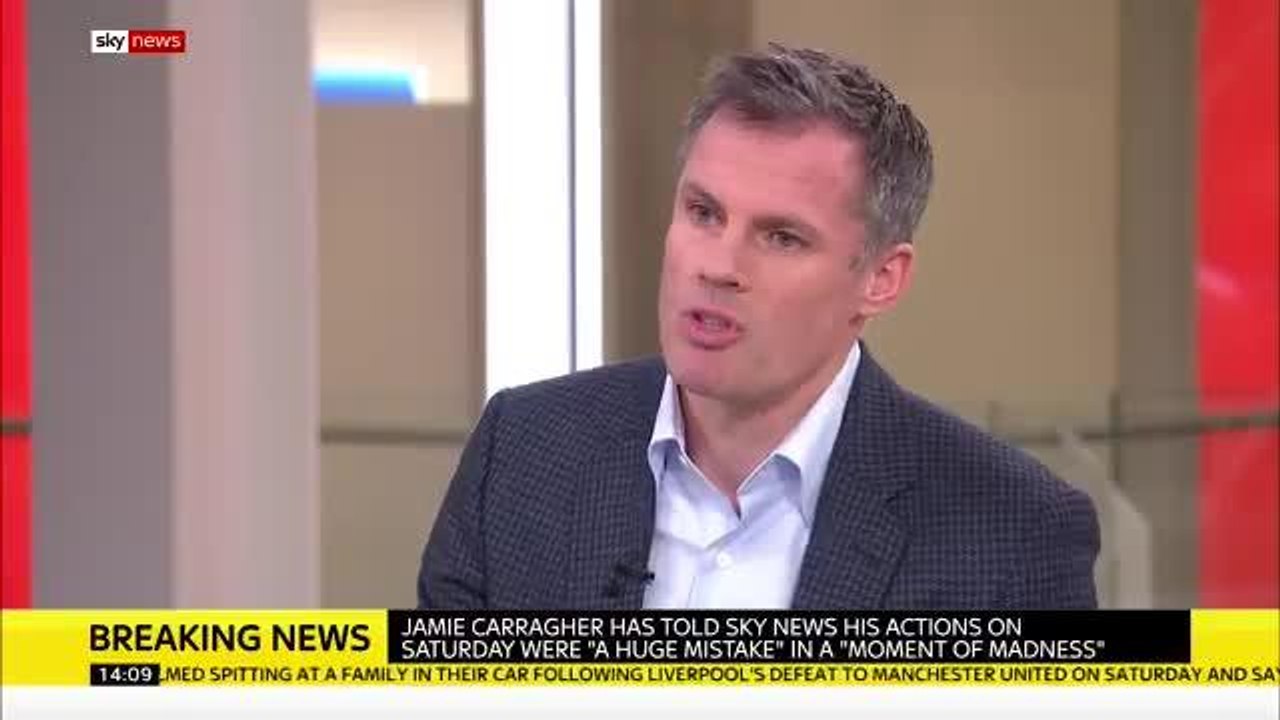 Sky Sports suspend Jamie Carragher for spitting at young fan