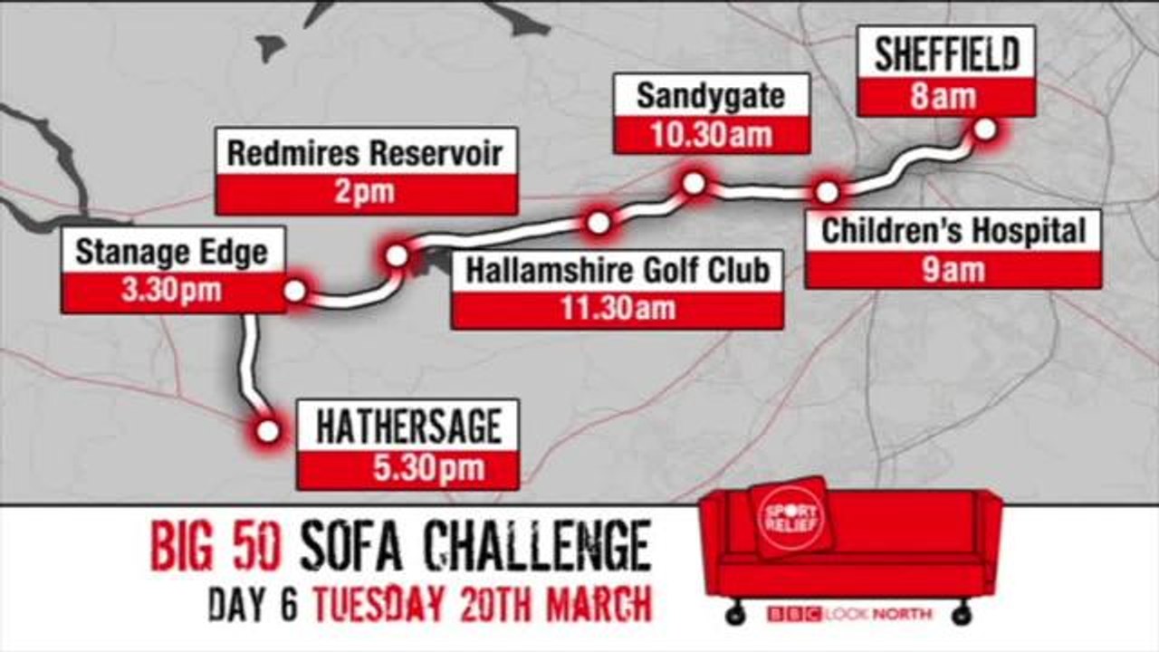 BBC Look North stars push Big 50 Sofa Challenge for Sport Relief