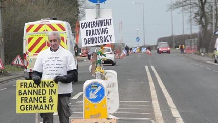 Reclaim the Power's Jig at the Rig protest at Preston New Road near Blackpool