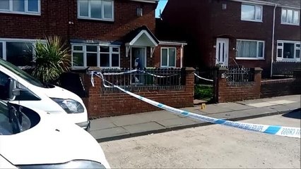 Police set up crime scene in Sunderland street