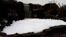 Waterfall foam in South Shields park