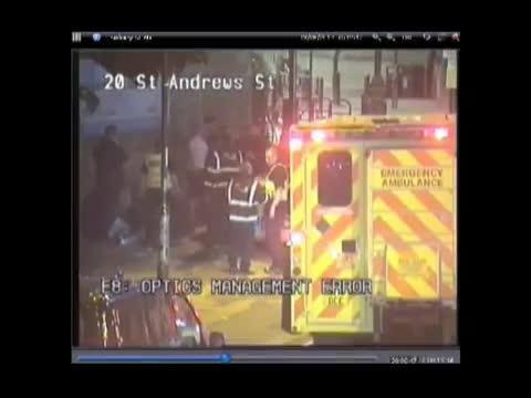 CCTV of police car hitting pedestrian