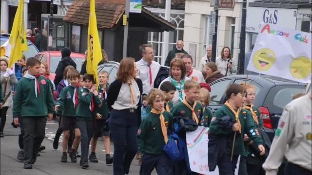 Scouts and Guides parade in Battle