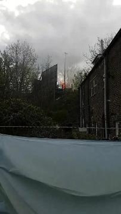 Police cordon put in place after van catches fi...