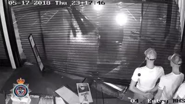 CCTV footage of ram raid on JD Sports store