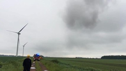 Wind turbine on fire Doddington Fenland