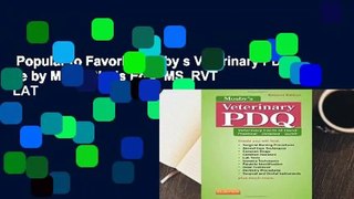 Popular to Favorit  Mosby s Veterinary PDQ, 2e by Margi Sirois EdD  MS  RVT  LAT