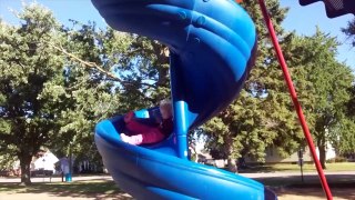 LOOK OUT BELOW EVERYONE! Kids FAILS on Slides!