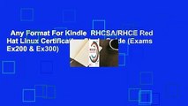 Any Format For Kindle  RHCSA/RHCE Red Hat Linux Certification Study Guide (Exams Ex200 & Ex300)