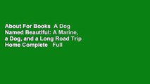 About For Books  A Dog Named Beautiful: A Marine, a Dog, and a Long Road Trip Home Complete   Full