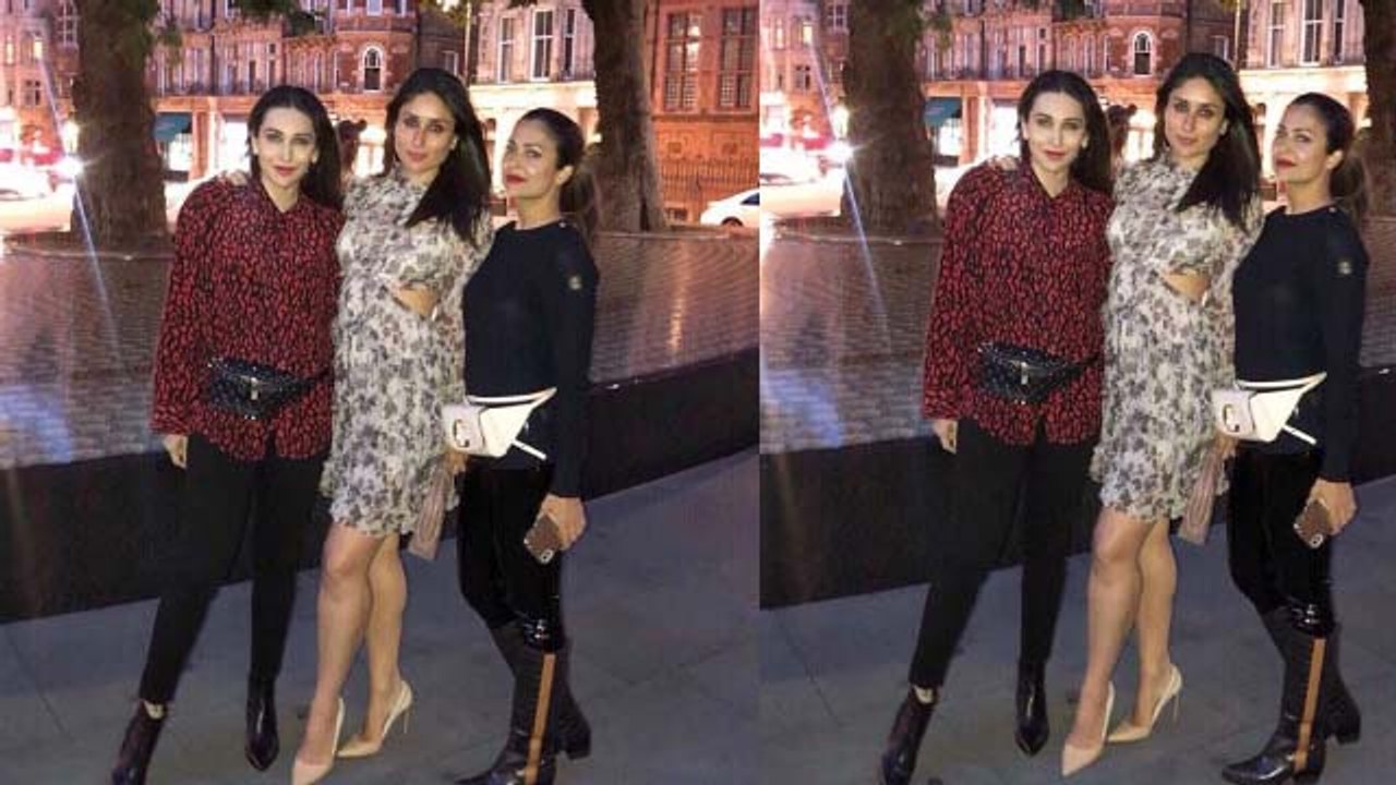 Karisma Kapoor enjoys night out with Kareena Kapoor Khan & Amrita Arora | FilmiBeat