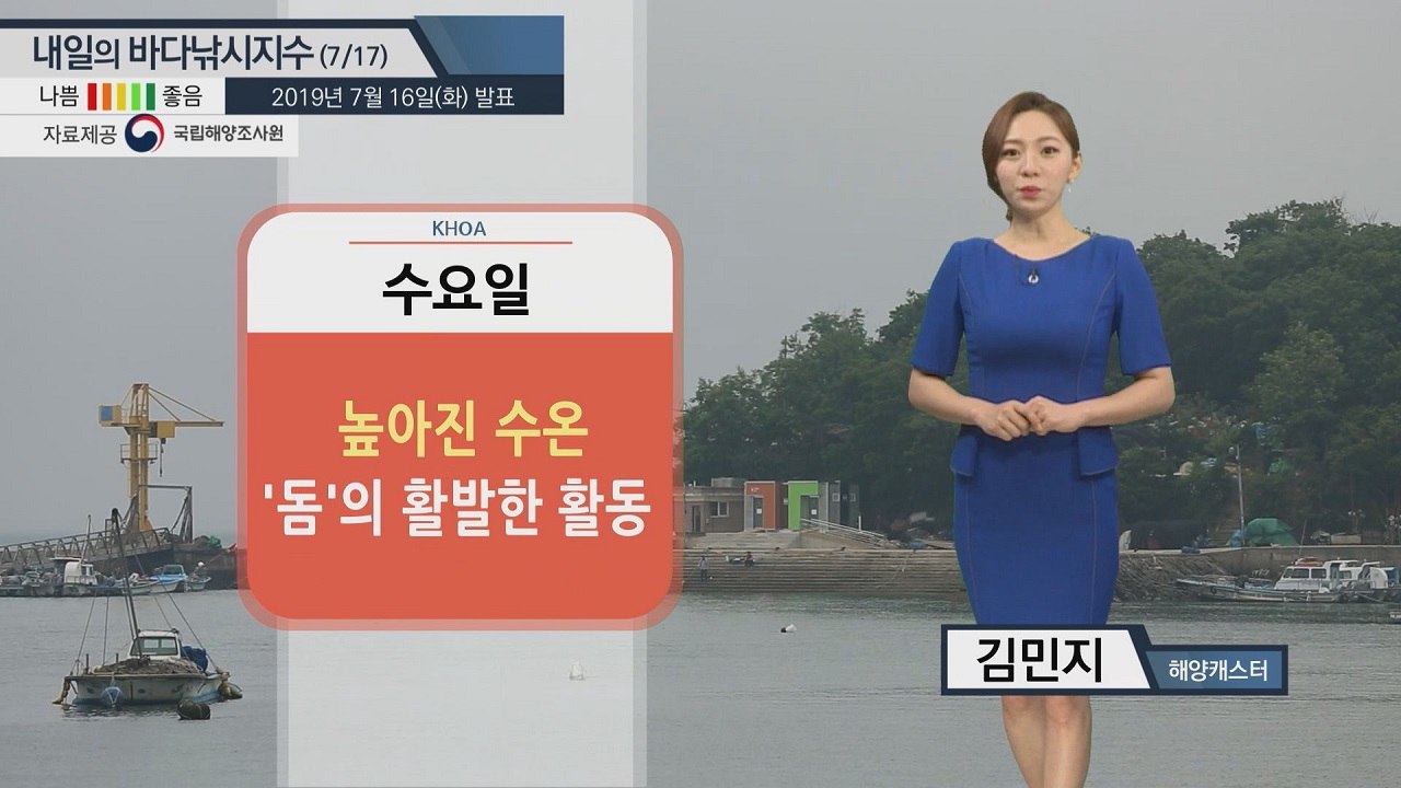 [내일의 바다낚시지수] 7월 17일 대체로 무난한 해황...동해 수온 높고, 성산포...