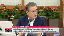 Pres. Moon emphasizes need to share diplomatic duties with prime minister