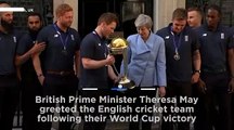 Watch: May welcomes England cricket team to Downing Street after World Cup triumph