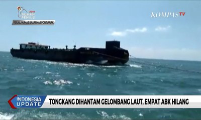 Tongkang Dihantam Gelombang Laut, 4 ABK Hilang