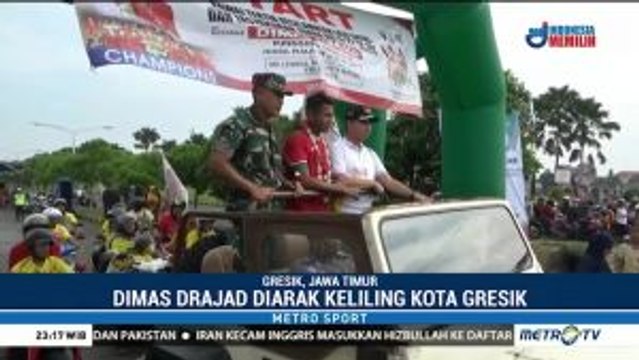 Dimas Drajad Diarak Keliling Kota Gresik