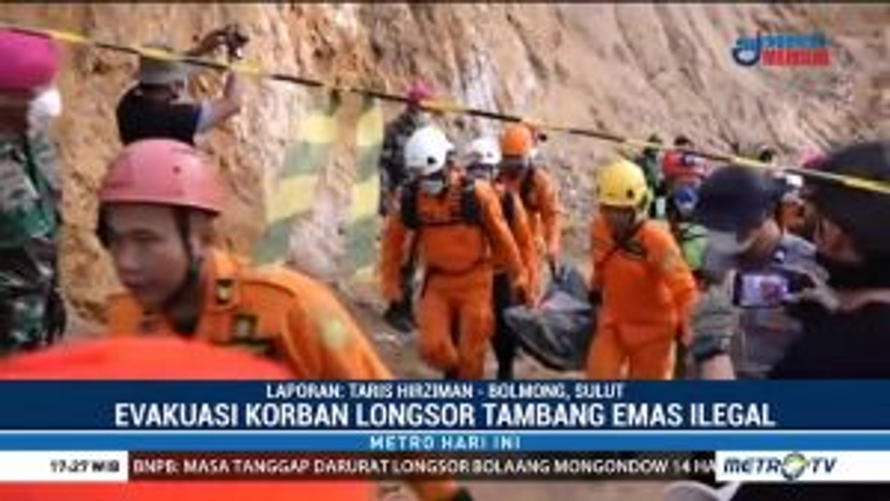 Begini Proses Evakuasi Korban Longsor Tambang Emas di Bolmong