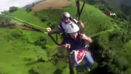 Rize'de genç evlilik teklifi için uçtu