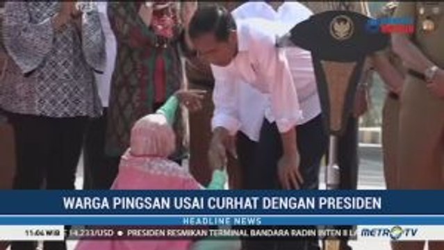 Seorang Ibu Pingsan Usai Curhat dengan Presiden