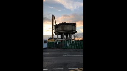 Water tower is demolished