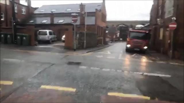 Warehouse fire in Mansfield town centre