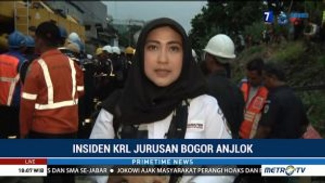 Evakuasi KRL Terguling Ditargetkan Selesai Malam Ini