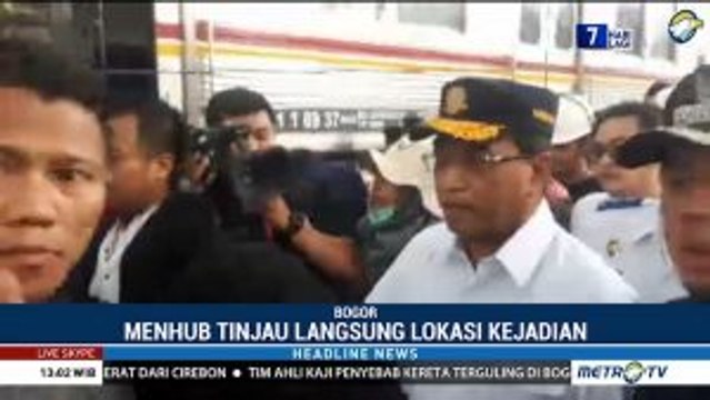Menhub Tinjau Lokasi Anjloknya KRL Jakarta-Bogor