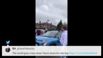 One person is left 'seriously injured' after shoppers clash with suspected thieves in a Tesco car park 