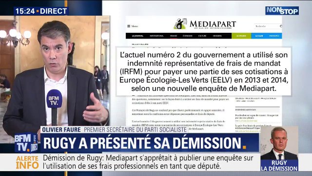 Pour Olivier Faure, la position de François de Rugy: était devenue indéfendable après les révélations de Mediapart