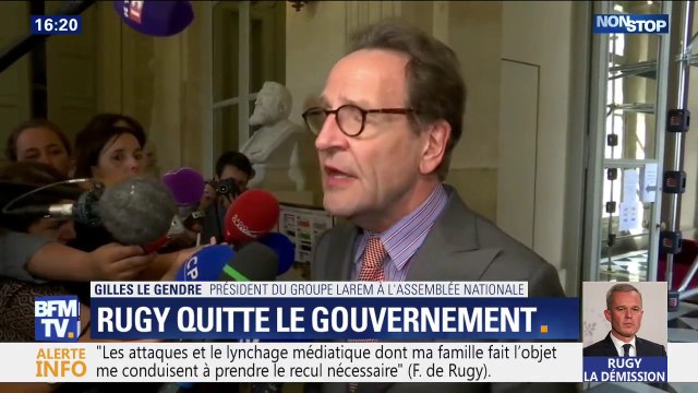 Gilles le Gendre, président du groupe LaRem à l'Assemblée Nationale, salue la décision de François de Rugy