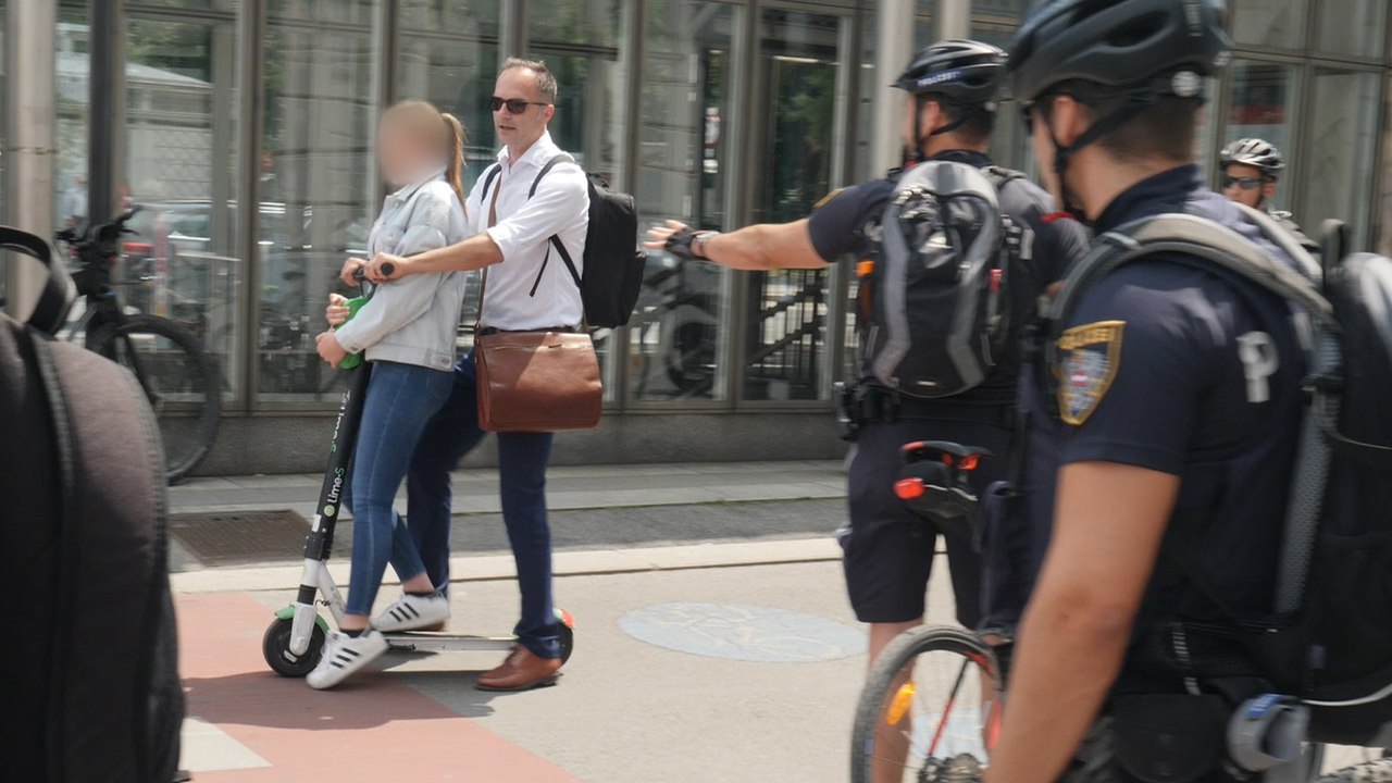 E-Scooter: Polizeikontrolle in Wien