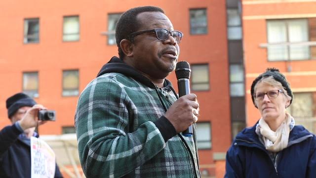 Protesters in Sheffield call on the Home Office to lift the threat of deportation hanging over Zimbabwe asylum seekers in the UK, claiming it is not safe for them to return