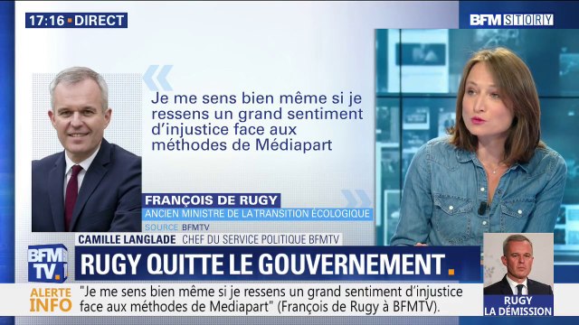 Je me sens bien, même si je ressens un grand sentiment d'injustice face aux méthodes de Mediapart (François de Rugy à BFMTV)