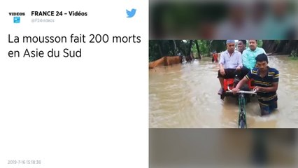 La mousson fait 200 morts et des milliers de déplacés en Asie du sud