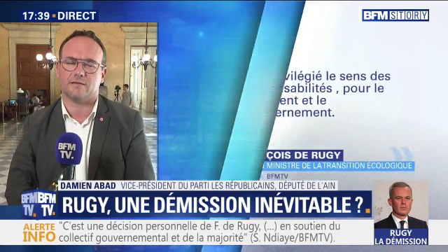 Démission de François de Rugy: Damien Abad ne veut pas que l'on profite de ces affaires pour créer davantage de suspicions
