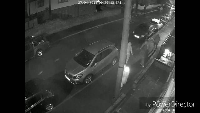 Video shows vile thugs kicking off wing mirrors on a quiet residential road