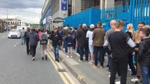 Leeds United fans queue for Under-23s final