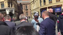 Nigel Farage gets milkshake thrown over him while Brexit Party leader was campaigning in Newcastle