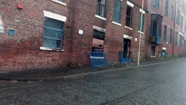 Aftermath at former shipyard Hawthorn Leslie which was targeted in suspected arson attack